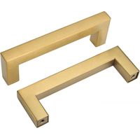 Poignées de meuble de cuisine dorées, entraxe de 96 mm, poignées de meuble, acier inoxydable, 10 pièces, vis incluses