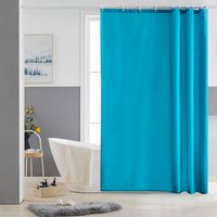 Cortina de ducha de tela lavable a máquina a prueba de moho pequeña cortina de baño impermeable turquesa de poliéster con 8 ganchos 120x180cm