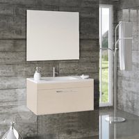 Meuble de salle de bains Florencia 3 pièces (meuble + lavabo + miroir). Livré assemblé 80CM Crème