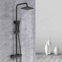 Colonne de Douche Thermostatique OCEAN Ensemble de Douche Chromé Système de Douche en Laiton et Inox 304 Kit de Douche Réglable 72-125 cm