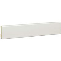 KGM Sockelleiste Modern weiß lackiert Massivholz 16 x 58 mm 2,4 m