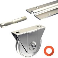 Slid'Up By Mantion – Kit coulissant pour portail 4 m – 4 rails acier galvanisé 1,95 m – 2 galets Ø 16 mm – Charge max 400 kg