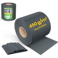 Vounot – Brise vue occultant PVC 450g/m² 19cm x 70m – Résistant aux UV et intempéries – Installation facile avec clips inclus