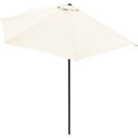 Kingsleeve Sonnenschirm Halbrund 2,7m Groß Kurbel UV-Schutz 80+ Balkon Terrasse Halbschirm Terrassenschirm Balkonschirm Halbrundschirm creme