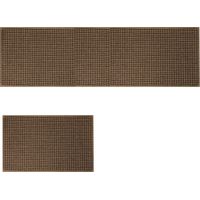 Marlow Kitchen Mat 2PCS Non Slip Woven Rubber Floor Mat Absorbent Runner Brown