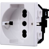 Presa schuko 2P+T 10/16A 230V compatibile Bticino Matix di colore bianco