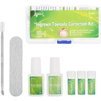 Lot de 7 outils correcteurs d'ongle incarné, kit de redressement avec patchs et poussoir