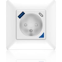 Presente incassata connessa interna - KYF - Wifi - Con contatore di energia + Presa USB e USB - C