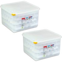 BRB 2x Eier-Transportbox, LxBxH 354x325x200 mm, Behälter im Gastronorm-Maß GN 2/3, Polypropylen-Kunststoff (PP)