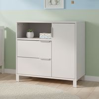 Commode 1 porte et 2 tiroirs 89x54x92 cm taupe - NALMAR