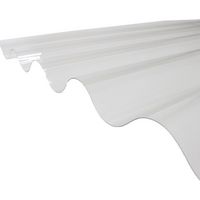 Plaque PVC ondulée (GO 177/51 - grandes ondes) - Coloris - Transparent, Largeur totale de la plaque - 92cm, Longueur totale de la plaque - 1.52m