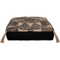 Coussin de sol Mandala noir 38x38cm - Atmosphera créateur d'intérieur