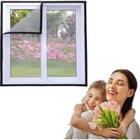 Moustiquaire de fenêtre auto-adhésive de 70x150cm - Moustiquaire de fenêtre - Moustiquaire de fenêtre en maille - Moustiquaire de fenêtre avec crochet et boucle pour empêcher les insectes/mouches