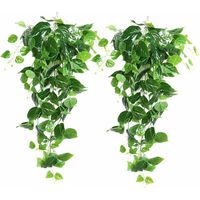 2pcs Artificial Green Hanging Split Leaf Leaves, for Wedding Garden Wall Decor (2pcs)