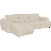 Canapé d'angle en tissu beige Syrel