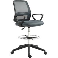 Fauteuil de Bureau Ergonomique avec Repose-Pieds Réglable Dossier Maille Respirante Gris - PANGIVO