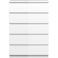 Nada Kommode breit 5 Schubladen weiss hochglanz.