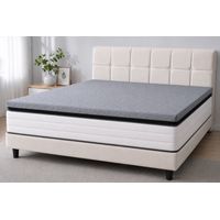 Surmatelas 140x190 cm - Épaisseur de 6 cm, Mousse à haute résilience, Ergonomique,Non amovible,Confort Optimal,Antidérapant,Gris