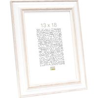 Deknudt Frames Cornice portafoto in Legno, Modello Base., Legno, Bianco/Beige, 13 x 18 cm