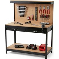 Etabli d'atelier Panneau porte outils perforé 120x60 xH150cm Etagère + Grand Tiroir de rangement PROWELTEK
