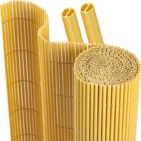 Jiubiaz 80x500cm PVC Sichtschutzmatte Bambus Sichtschutz Garten Sichtschutzzaun Balkon Zaun Windschutz Balkonverkleidung Bambus