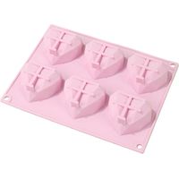 Moule à chocolat DIY facile à démouler, résistant à la chaleur, en silicone alimentaire en forme de cœur avec faux diamant, idéal pour la Saint-Valentin. Jikaix