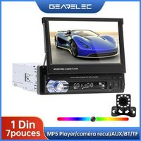 Autoradio 7 Pouces - GEARELEC - Écran Rétractable - Caméra de Recul - Bluetooth - AUX/USB/TF