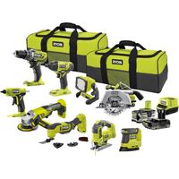 Pack RYOBI Combo 9 outils - 1 batterie 5.0Ah - 1 batterie 2.0Ah - 1 chargeur - R18CK9-252S