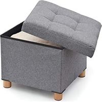 Grauer Sitzsack mit Holzbeinen 38x38x34cm