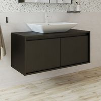 Roomart ATLANTIC-100 Bad-Set 2-tlg 100 cm breit, Schwarz-Eiche