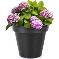 Vaso da giardino in plastica, nero, rotondo, 29 cm