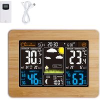Réveil électronique USB, écran couleur, horloge météo sans fil, calendrier perpétuel
