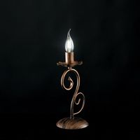 Lampe de table en fer noir avec décoration Cuivre une lumière 13x h28cm