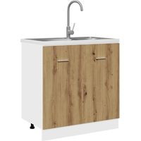 Mueble bajo fregadero "Lyon" roble artesanal 80x46x81,5 cm madera de ingeniería vidaXL