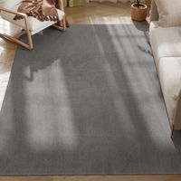HOMCOM alfombra salón 160x230 cm alfombra lavable en lavadora pelo largo suave estilo moderno tapete para sala de estar dormitorio comedor gris claro