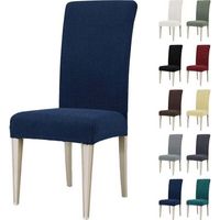 Housse de chaise extensible, housse de chaise universelle, housses de chaise lavables, bleues (4 pièces)