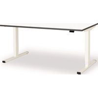 Schreibtisch levero H650-1250xB1600xT800mm signalweiß,RAL9003/weiß elektr.