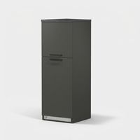 Einbau-Kühlschrankverkleidung mit 2 Türen, Küchenschrank 60x60x164,5h Halser - Schwarz - Grau