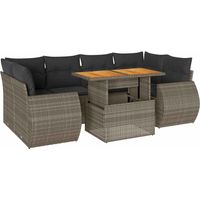 Maison Exclusive - Set Divani da Giardino 7 pz con Cuscini Grigio in Polyrattan