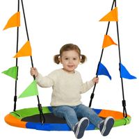 Altalena Rotonda a Nido per Bambini di +3 Anni per Giardino, Esterni, Interni, Cameretta, Multicolor Φ100x120-180Acm