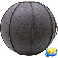Ballon De Yoga - 65 Cm - Anti-Explosif - Pour Fitness Et Siege De Bureau - Noir Gris - 1 Piece