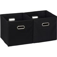 Relaxdays – Lot de 2 paniers de rangement pliables en tissu 30x30 cm – Sans couvercle avec poignées – Pour jouets, linge et cosmétiques