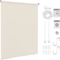 SWANEW Tenda verticale Tenda da esterno per balcone Tenda a rullo Schermo retrattile da esterno Protezione solare 140x240CM Beige