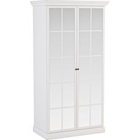 AX LIVING Kleiderschrank mit Spiegel Levantos – 102,5 cm Weiß Opal