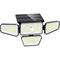 GARRYFIZH Applique murale solaire LED 270 LED avec détecteur de mouvement PIR, étanche, 3 modes d'éclairage pour terrasse, jardin, clôture, cour ou aménagement paysager.