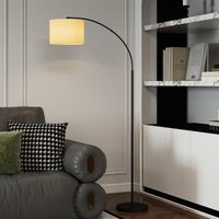 Dimmbare LED-Stehleuchte mit Fernbedienung, einstellbarem Licht in 11 Farbtemperaturen und 11 Helligkeitsstufen, 60-Minuten-Timer, dreh- und neigbarem Lampenschirm, Schwarz