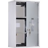 Armadietto medicinali 50x30x18cm Cassetta mobile bagno primo soccorso in acciaio inox con serratura