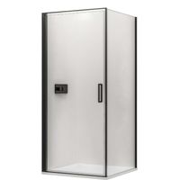 Duschkabine Bernstein Eckdusche Nano 6mm Echtglas EX416S Schwarz 90x90x195cm