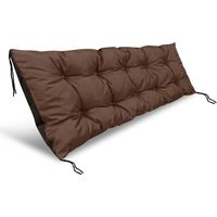Coussin de jardin imperméable 120 x 40 cm pour banc en palette, marron