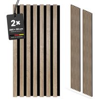 KGM Akustikpaneele Eiche Angegraut 2er Set 260 cm – MDF Wandpaneele für Wohnräume